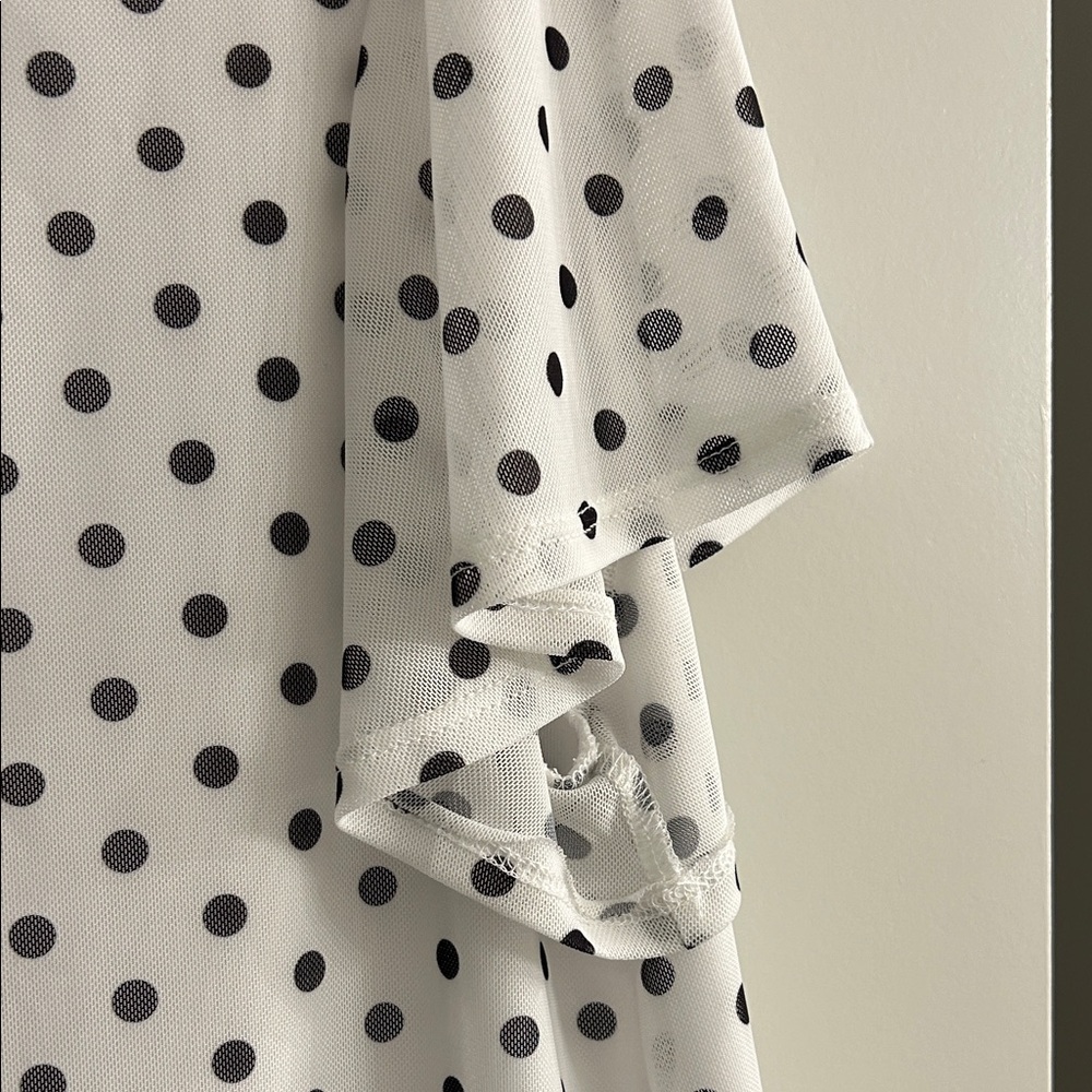 Beacon Jan Mock Neck Mesh Dots Top - Picture 6 of 8